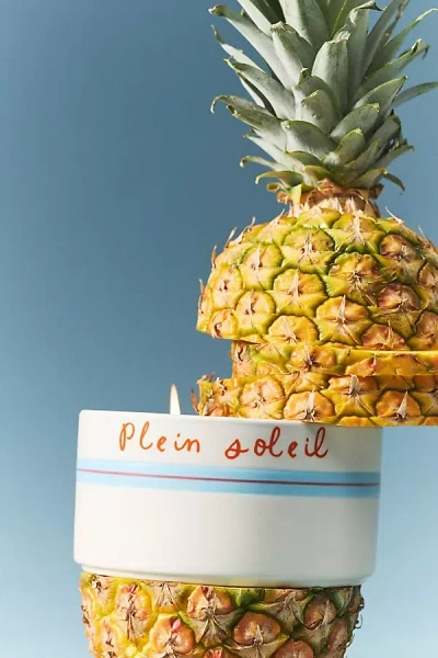 Anthropologie Floral Hibiscus Tide Ceramic Buoy Candle In Multi