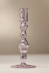 Anthropologie Floral Purple Glass Taper Candle Holder