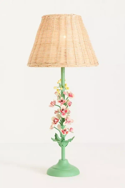 Anthropologie Floral Tole Table Lamp In Multi