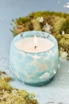 Anthropologie Fluffy Cloud Fresh Spring Rain & Bright Bergamot Spring Icon Glass Candle In Blue