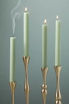Anthropologie Fluted Taper Candles, Set Of 4 In Green