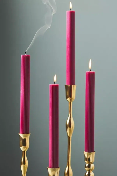 Anthropologie Fluted Taper Candles, Set Of 4