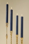 Anthropologie Fluted Taper Candles, Set Of 4 In Blue