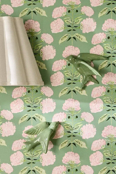 Anthropologie Flying Birds Ceramic Gallery Wall Charms, Set Of 2 In Green