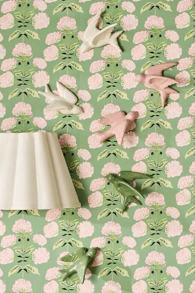Anthropologie Flying Birds Ceramic Gallery Wall Charms, Set Of 2 In Green