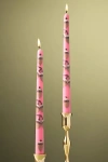 Anthropologie Forage Fall Icon Taper Candles, Set Of 2 In Pink