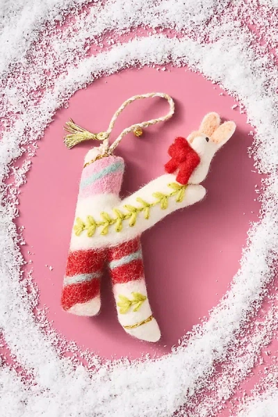 Anthropologie Forest Friends Monogram Wool Felt Ornament In Multi