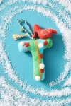 Anthropologie Forest Friends Monogram Wool Felt Ornament In Multi