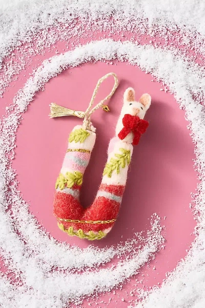 Anthropologie Forest Friends Monogram Wool Felt Ornament In Multi
