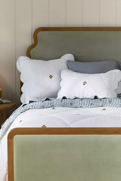 Anthropologie Foster Cotton Floral Icon Embroidered Quilt In Multi