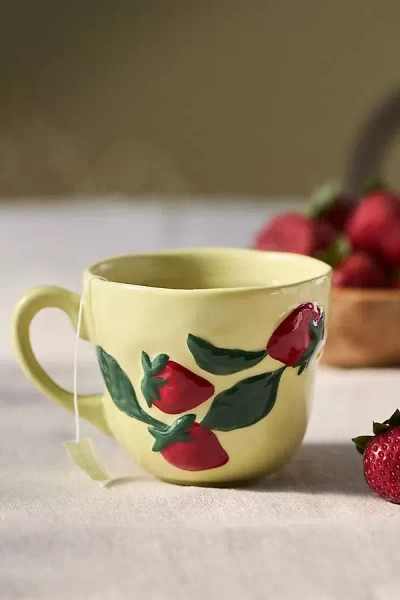 Anthropologie Foster Stoneware Mug In Yellow