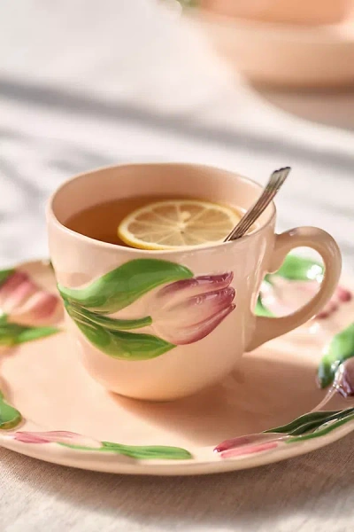 Anthropologie Foster Stoneware Mug In Pink