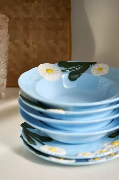 Anthropologie Foster Citrus Stoneware Pasta Bowl In Blue
