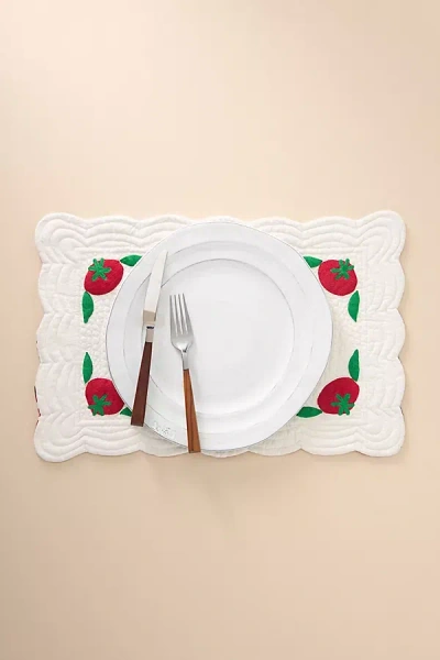 Anthropologie Foster Quilted Icon Placemat In Red