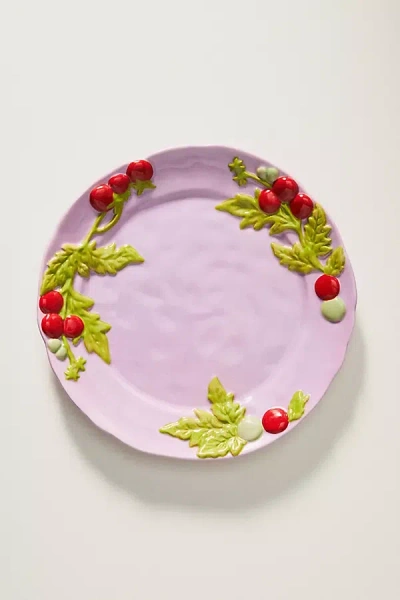 Anthropologie Foster Stoneware Dessert Plate In Purple