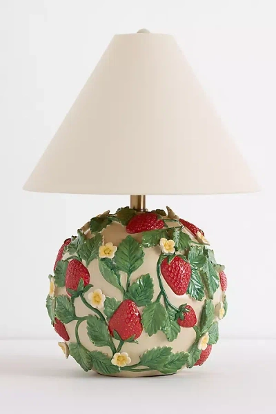 Anthropologie Foster Strawberry Table Lamp In Green