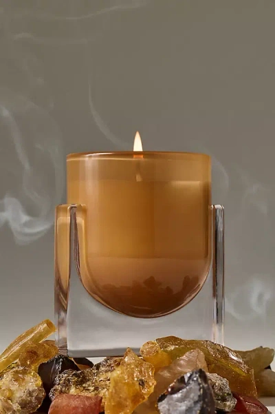 Anthropologie Found Notes Woody Incense & Amber Glass Candle In Brown