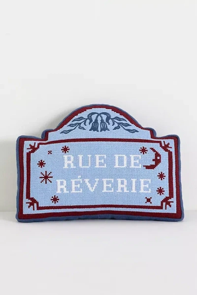 Anthropologie Francine Cotton Needlepoint Mini Pillows In Blue