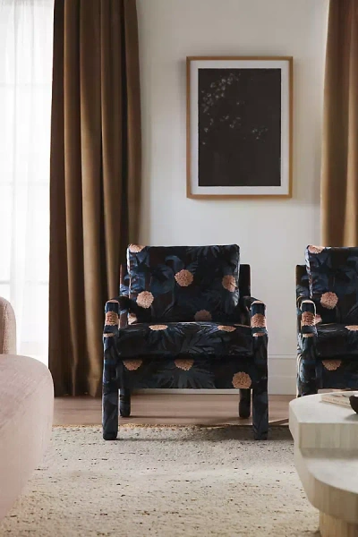 Anthropologie Fredorica Velvet Delaney Chair In Blue