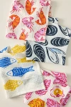 Anthropologie Fresh Catch Dishcloths, Set Of 4