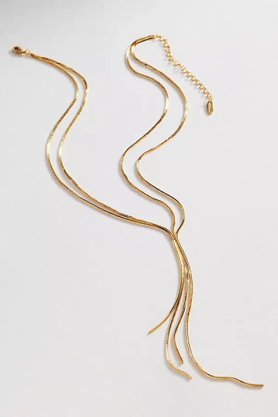 Anthropologie Fringe Y-neck Necklace In Yellow