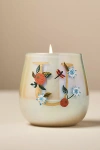 Anthropologie Fruity Monogram Floral Night Gardenia Glass Candle In Neutral