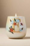 Anthropologie Fruity Monogram Floral Night Gardenia Glass Candle In Multi