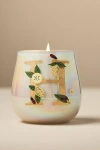 Anthropologie Fruity Monogram Floral Night Gardenia Glass Candle In Multi