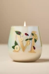 Anthropologie Fruity Monogram Floral Night Gardenia Glass Candle In Multi