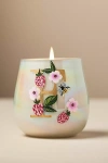Anthropologie Fruity Monogram Floral Night Gardenia Glass Candle In Multi