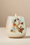 Anthropologie Fruity Monogram Floral Night Gardenia Glass Candle In Gold