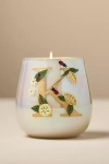 Anthropologie Fruity Monogram Floral Night Gardenia Glass Candle In Neutral