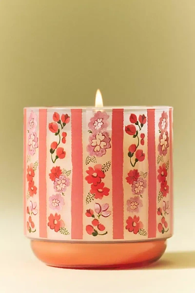 Anthropologie Fruity Vanilla & Dark Plum Boxed Glass Candle In Pink