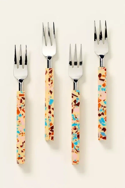 Anthropologie Gaetano Appetizer Forks, Set Of 4 In Multi