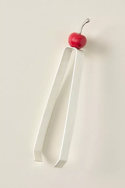 Anthropologie Garnish Icon Stainless Steel Tongs In White