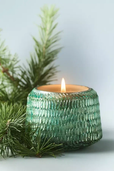 Anthropologie Gather Candle By : Woody Fresh Balsam & Cedarwood In Mint