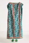 Anthropologie Gela Cotton Jacquard Beach Towel In Green