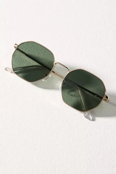 Anthropologie Geo Wire Aviator Sunglasses In Green