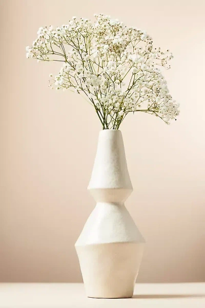 Anthropologie Geometric Ceramic Vase In Pink