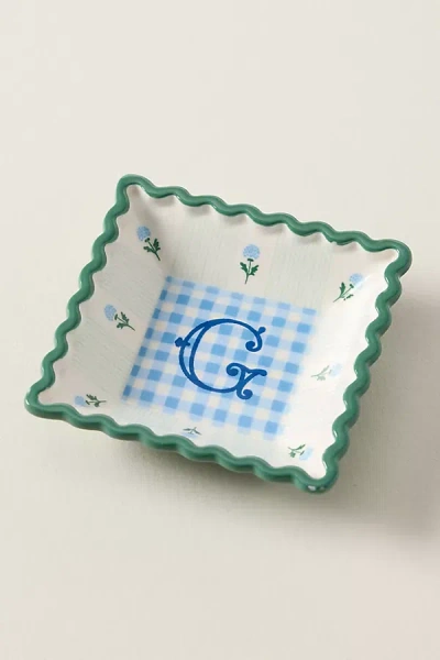 Anthropologie Georgia Monogram Stoneware Trinket Dish In Multi
