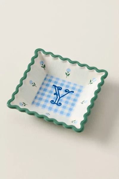 Anthropologie Georgia Monogram Stoneware Trinket Dish In Multi