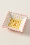 Anthropologie Georgia Monogram Stoneware Trinket Dish In Pink