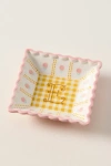 Anthropologie Georgia Monogram Stoneware Trinket Dish In Yellow