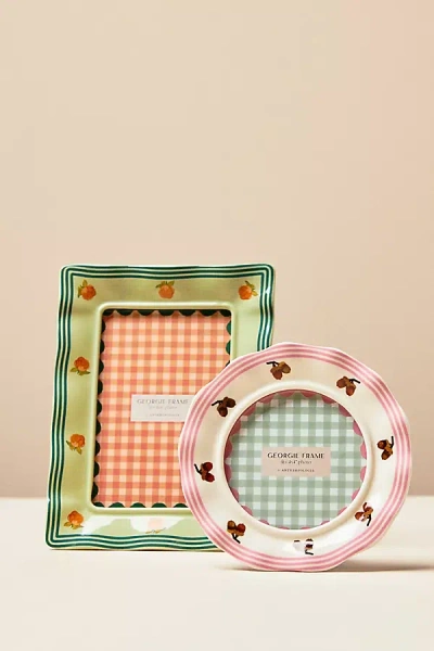 Anthropologie Georgie Decaled Stoneware Photo Frame
