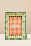 Anthropologie Georgie Decaled Stoneware Photo Frame In Green