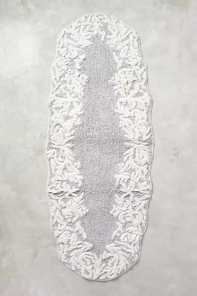 Anthropologie Geraldine Tufted Bath Mat In Grey
