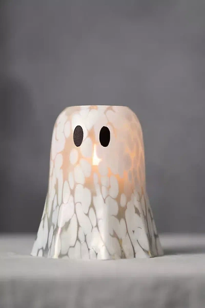 Anthropologie Ghost Woody Leather & Leaves Cheena Glass Cloche Candle
