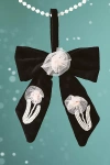 Anthropologie Gigi Flower Velvet Bow Ornament In Black