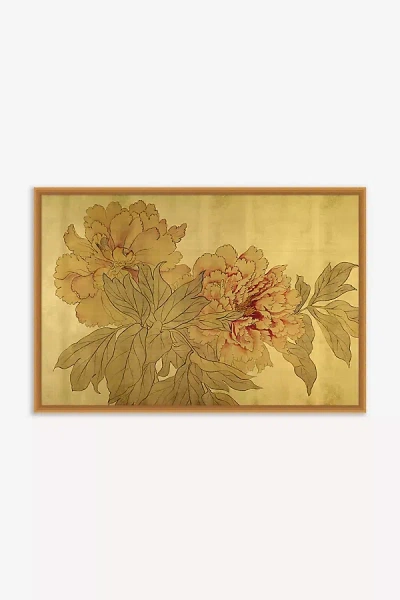 Anthropologie Gilded Peony 2 Wall Art In Gold