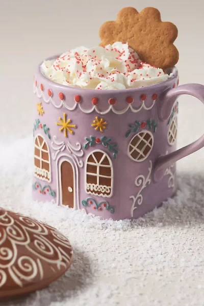 Anthropologie Ginger Stoneware Mug In Purple